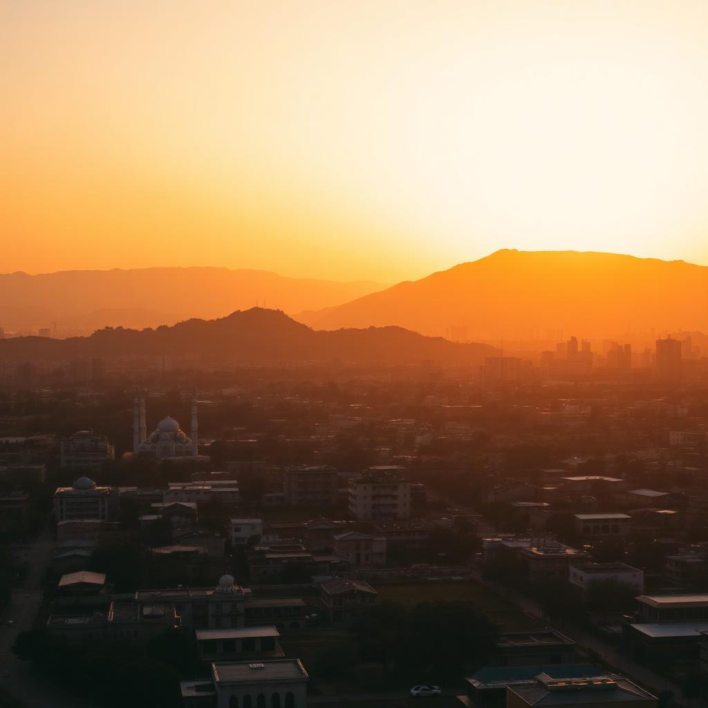 Pakistan skyline at golden hour